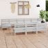 Set mobilier de grădină, 10 piese, gri, lemn masiv de pin GartenMobel Dekor