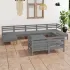 Set mobilier de grădină, 10 piese, gri, lemn masiv de pin GartenMobel Dekor