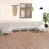 Set mobilier de grădină, 7 piese, alb, lemn masiv de pin GartenMobel Dekor