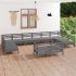 Set mobilier de grădină, 12 piese, gri, lemn masiv de pin GartenMobel Dekor