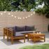 Set mobilier de grădină cu perne, 5 piese, lemn masiv acacia GartenMobel Dekor