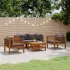 Set mobilier grădină cu perne crem, 5 piese, lemn masiv acacia GartenMobel Dekor