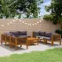 Set mobilier de grădină, perne crem, 9 piese, lemn masiv acacia GartenMobel Dekor