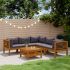 Set mobilier grădină cu perne crem, 6 piese, lemn masiv acacia GartenMobel Dekor
