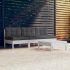 Set mobilier grădină cu perne, 4 piese, gri, lemn de pin GartenMobel Dekor
