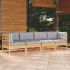 Set mobilier grădină cu perne, 4 piese, lemn masiv de pin GartenMobel Dekor