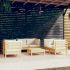 Set mobilier grădină cu perne crem, 7 piese, lemn masiv de pin GartenMobel Dekor