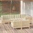 Set mobilier de grădină cu perne crem, 8 piese, lemn masiv pin GartenMobel Dekor