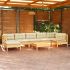 Set mobilier de grădină cu perne, 8 piese, alb, lemn masiv pin GartenMobel Dekor
