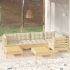 Set mobilier de grădină cu perne, 7 piese, alb, lemn masiv pin GartenMobel Dekor