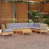 Set mobilier de grădină cu perne, 8 piese, alb, lemn masiv pin GartenMobel Dekor