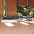 Set mobilier grădină cu perne, 9 piese, alb, lemn masiv pin GartenMobel Dekor