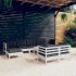 Set mobilier grădină cu perne crem, 10 piese, lemn masiv de pin GartenMobel Dekor