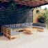 Set mobilier de grădină cu perne, 11 piese, alb lemn masiv pin GartenMobel Dekor