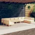 Set mobilier de grădină cu perne, 10 piese, alb lemn masiv pin GartenMobel Dekor