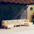 Set mobilier de grădină cu perne, 7 piese, alb, lemn de pin GartenMobel Dekor