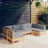 Set mobilier grădină cu perne, 6 piese, alb, lemn masiv de pin GartenMobel Dekor