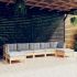 Set mobilier de grădină cu perne, 7 piese, alb, lemn de pin GartenMobel Dekor
