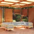 Set mobilier de grădină cu perne, 9 piese, alb, lemn masiv pin GartenMobel Dekor