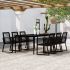 Set de mobilier pentru grădină, 7 piese, negru GartenMobel Dekor