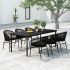 Set de mobilier pentru grădină, 3 piese, negru GartenMobel Dekor