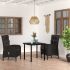Set masă pentru grădină, 5 piese, cu perne, negru GartenMobel Dekor