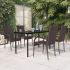 Set mobilier de grădină, 5 piese, gri și negru GartenMobel Dekor