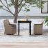 Set mobilier de grădină, cu perne, 3 piese, maro GartenMobel Dekor