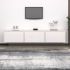 Comode TV, 3 buc., alb, lemn masiv de pin GartenMobel Dekor