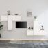 Comode TV, alb, 6 buc., lemn masiv de pin GartenMobel Dekor