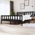 Cadru de pat Small Single 2FT6, negru, 75x190 cm, lemn masiv GartenMobel Dekor