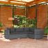 Set mobilier de grădină cu perne, 4 piese, maro, poliratan GartenMobel Dekor