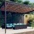 Set mobilier de grădină cu perne, 10 piese, maro, poliratan GartenMobel Dekor