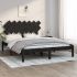 Cadru de pat mic single 2FT6, negru, 75x190 cm, lemn masiv GartenMobel Dekor