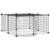 Cușcă animale de companie cu ușă 12 panouri negru 35x35 cm oțel GartenMobel Dekor