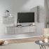 Set dulap TV, 4 piese, gri beton, lemn prelucrat GartenMobel Dekor