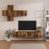 Set comodă TV, 7 piese, stejar fumuriu, lemn compozit GartenMobel Dekor