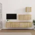 Set dulapuri TV, 4 piese, stejar fumuriu, lemn prelucrat GartenMobel Dekor