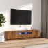 Comodă TV cu lumini LED, gri beton, 180x35x40 cm GartenMobel Dekor