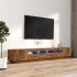 Comodă TV cu lumini LED, negru, 260x35x40 cm GartenMobel Dekor