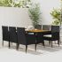 Set mobilier de exterior, 9 piese, negru, poliratan GartenMobel Dekor