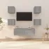 Set dulap TV montat pe perete, gri sonoma, lemn prelucrat GartenMobel Dekor