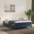 Cadru de pat box spring, albastru închis, 140x190 cm, catifea GartenMobel Dekor