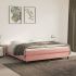 Cadru de pat box spring, roz, 90x190 cm, catifea GartenMobel Dekor