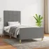 Cadru de pat cu tăblie, gri închis, 140x200 cm, textil GartenMobel Dekor