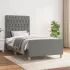 Cadru de pat cu tăblie, crem, 90x200 cm, textil GartenMobel Dekor