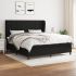 Pat box spring cu saltea, negru, 160x200 cm, textil GartenMobel Dekor