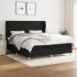 Pat box spring cu saltea, negru, 180x200 cm, catifea GartenMobel Dekor
