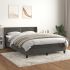 Pat box spring cu saltea, gri deschis, 140x190 cm, catifea GartenMobel Dekor