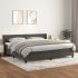 Pat box spring cu saltea, gri închis, 200x200 cm, catifea GartenMobel Dekor